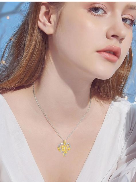 Collar Girasol Elegante Plata 925 Mujer Joya-3