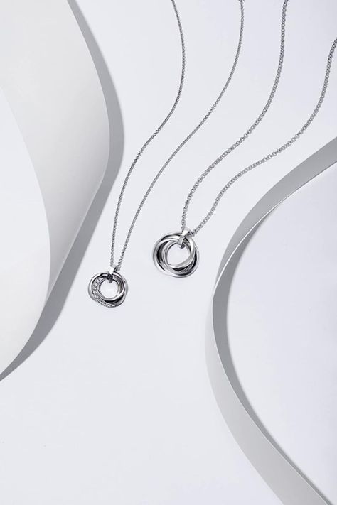 Collar Argollas Pareja Plata 925-1