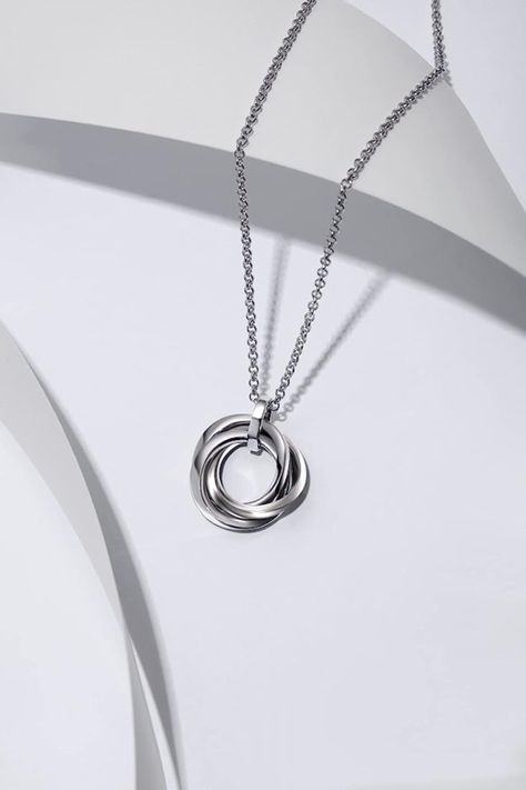 Collar Argollas Pareja Plata 925-2