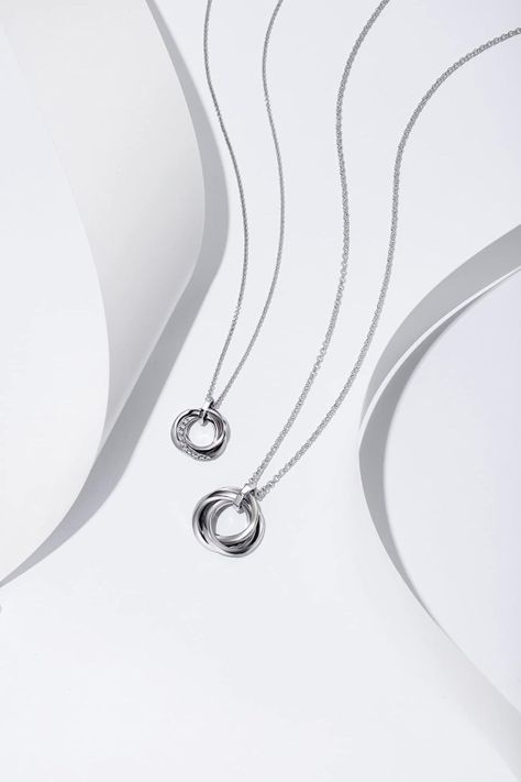 Collar Argollas Pareja Plata 925-3