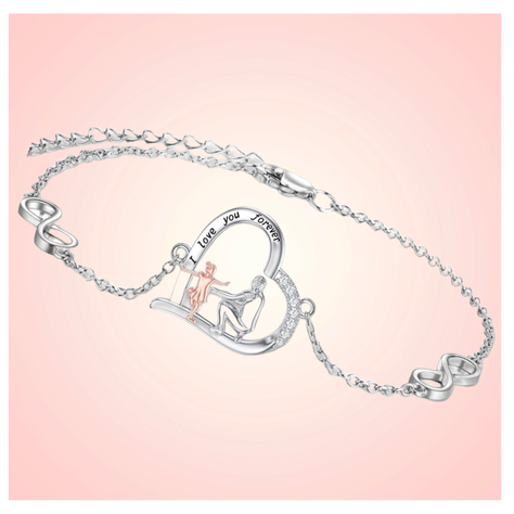 Pulsera Papá Hija Plata 925-1