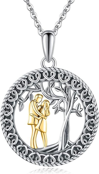 Collar Pareja Arbol De La Vida Plata 925-0