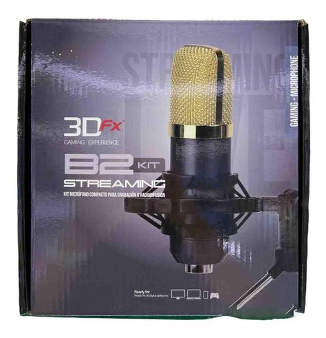 Microfono 3dfx Condensador Gamer Straming B2 Black-1