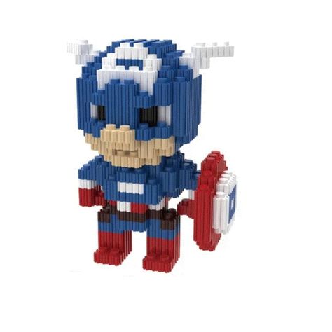 Armable 3d Micro Blocks Capitán América 13cm 586 Piezas-0