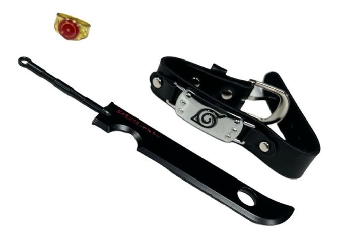 Set Naruto Pulsera 26cm Anillo N14 Y Espada 15cm Premium-1