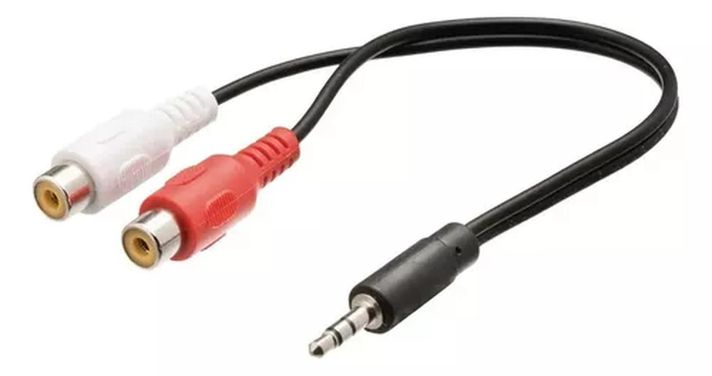 Cable Adaptador Rca 2 Hembras A 3.5 Macho Dm-2