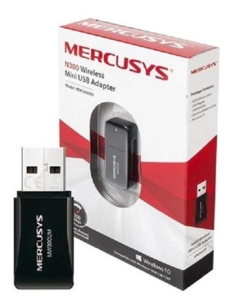 Adaptador Wifi Usb Mini Mercusys N300 Mw300um Antena Wifi-0