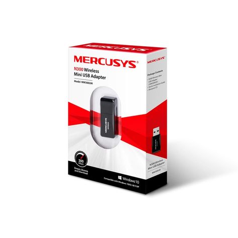 Adaptador Wifi Usb Mini Mercusys N300 Mw300um Antena Wifi-2