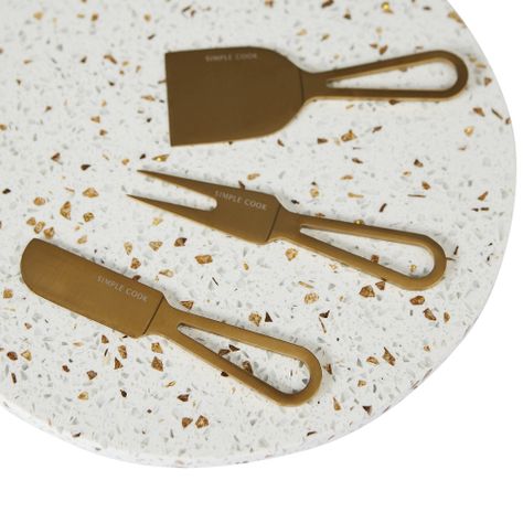 Set tabla para quesos Simple Cook Gold-1