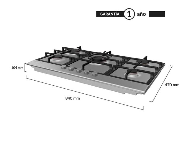 Encimera Gas Natural Fdv Design 90-2