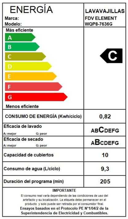 Lavavajillas Free Standing  Fdv Element 10 Cubiertos  Gris-7