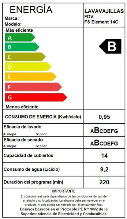 Lavavajillas Free Standing  Fdv Element 14 Cubiertos Gris-7