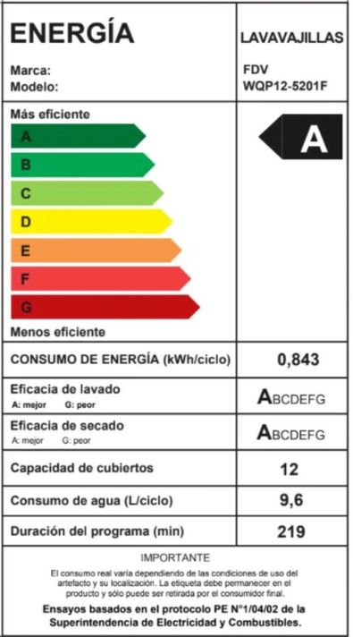 Lavavajillas FDV Active FS 12 Cubiertos Color Blanco-8