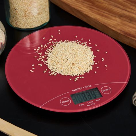 Balanza de cocina digital Simple Cook Valonia roja-1