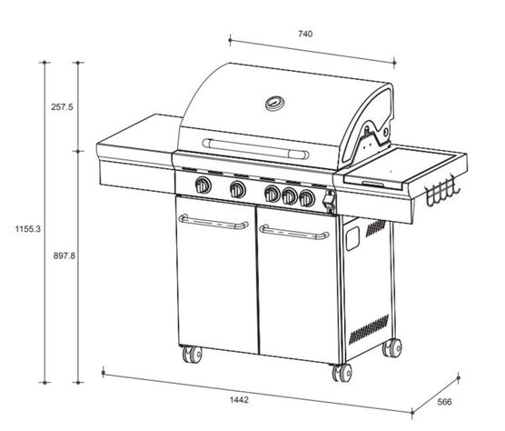 Parrilla A Gas Licuado Fdv Elite 5 Quemadores-6