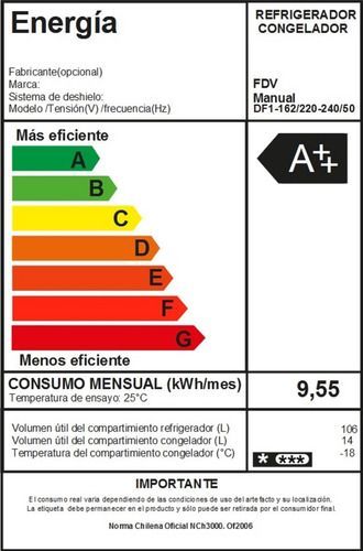 Frigobar Fdv Bajo Cubierta Elegance - 115 Litros-4