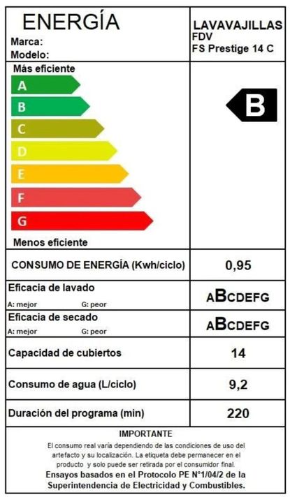 Lavavajillas Free Standing Fdv Prestige 14 Cubiertos Negro-6