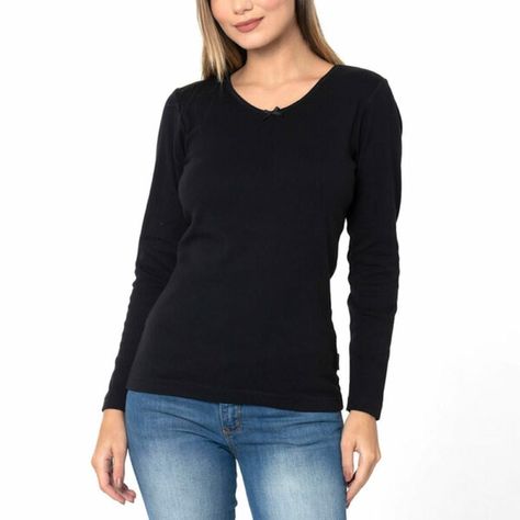 CAMISETA COTTON RIB MANGA LARGA-0