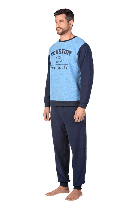 Pijama Micropolar Hombre Dos Tonos-2