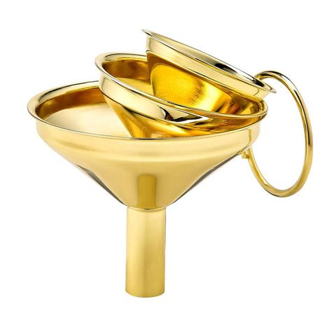 Set de 3 Embudos De Boca Ancha Acero Inoxidable Para Cocina-0