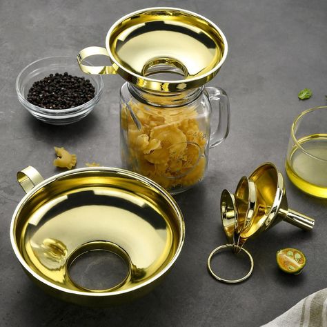 Set de 3 Embudos De Boca Ancha Acero Inoxidable Para Cocina-1