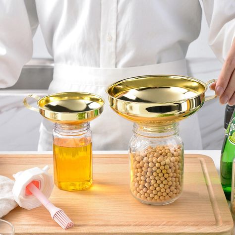 Set de 3 Embudos De Boca Ancha Acero Inoxidable Para Cocina-3