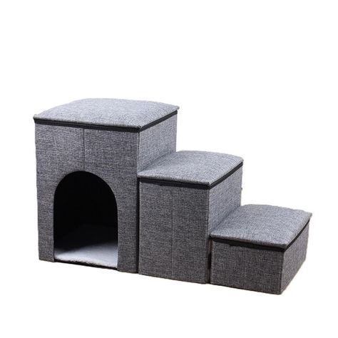 Cama Y Escalera 2 En 1 Acolchada Plegable Para Mascotas-0