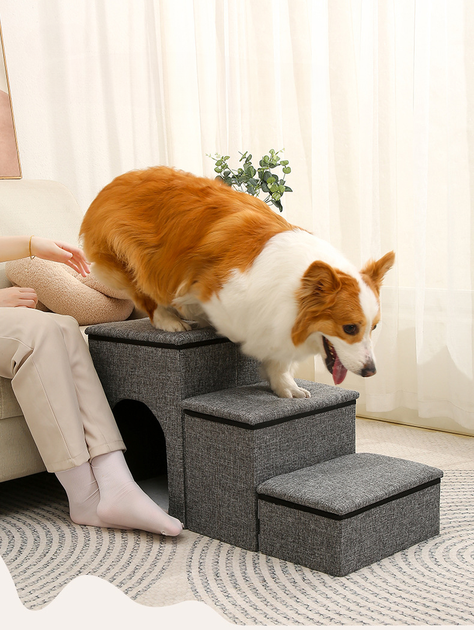 Cama Y Escalera 2 En 1 Acolchada Plegable Para Mascotas-5