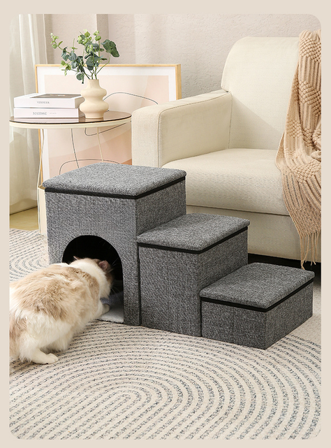 Cama Y Escalera 2 En 1 Acolchada Plegable Para Mascotas-6