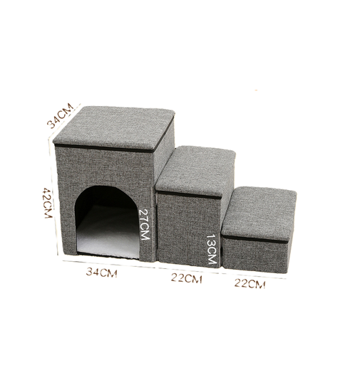 Cama Y Escalera 2 En 1 Acolchada Plegable Para Mascotas-7