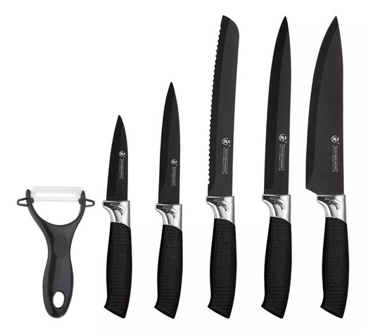Set Cuchillos De 6 Piezas Antideslizantes Acero Inoxidable-0