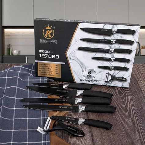 Set Cuchillos De 6 Piezas Antideslizantes Acero Inoxidable-1