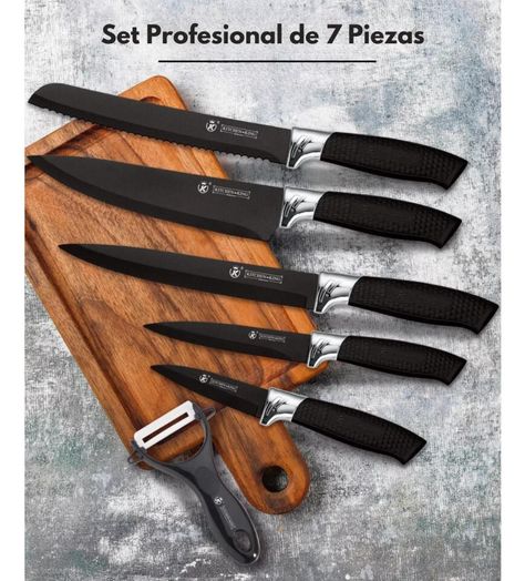 Set Cuchillos De 6 Piezas Antideslizantes Acero Inoxidable-6