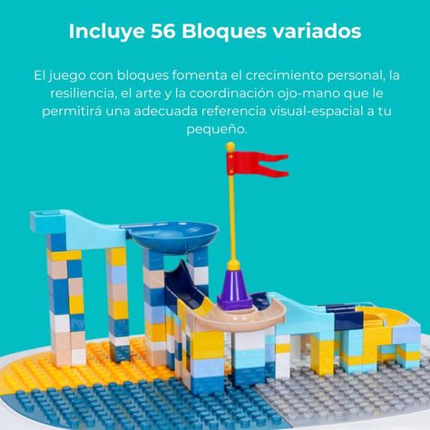 Set Mesa y Silla Bebé Niños Bloques de Juego 56pcs. Colores-5