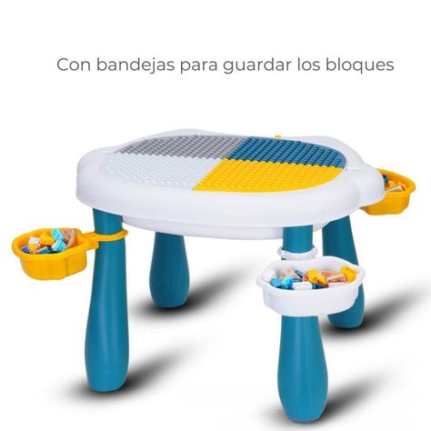 Set Mesa y Silla Bebé Niños Bloques de Juego 56pcs. Colores-7