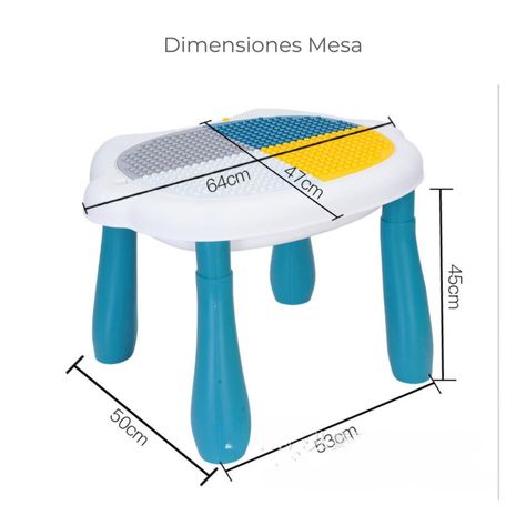 Set Mesa y Silla Bebé Niños Bloques de Juego 56pcs. Colores-8