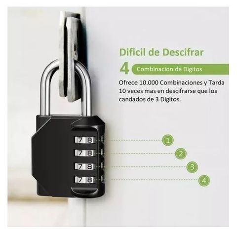 Candados Clave 4 Dígitos Candado Seguridad Numerico viajes-3