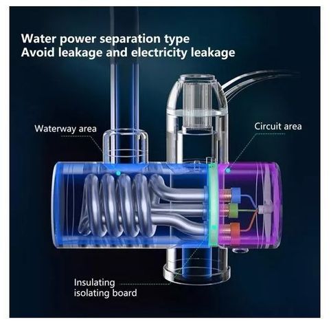 Llave Eléctrica Para Lavaplatos Ducha Calentador De Agua-3