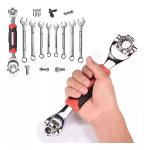 Llave Tigre Fijación Multiuso De Giro 360° 48 En 1 Plateado-0