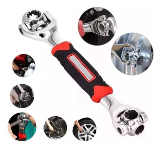 Llave Tigre Fijación Multiuso De Giro 360° 48 En 1 Plateado-1