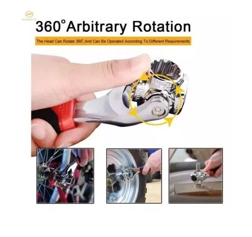 Llave Tigre Fijación Multiuso De Giro 360° 48 En 1 Plateado-5