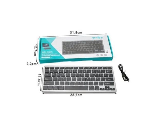 Teclado Inalámbrico Bluetooth Recargable Weibo Color Negro-1