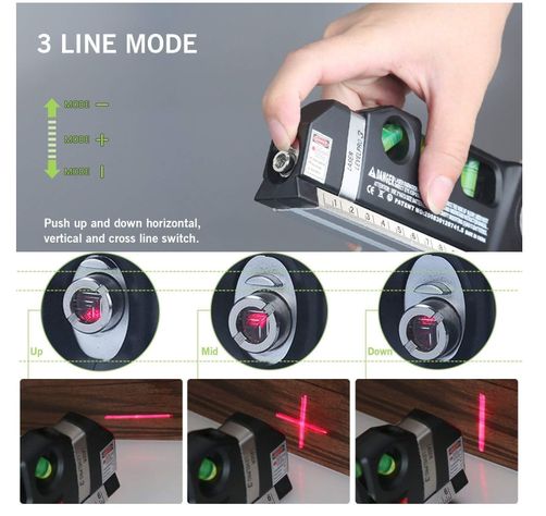 Cinta Métrica Regla Nivel Láser Horizontal Level Pro 3 Modos-6