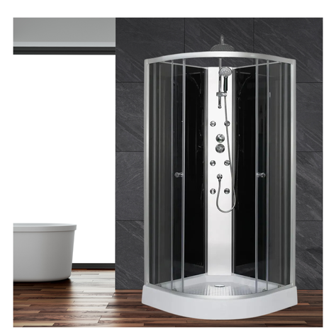 Cabina Ducha 6 Jets 90 x 90 x 213 cm Negro-3