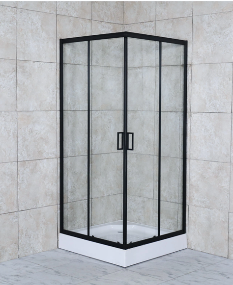 Cabina ducha Elegance Medium 80x80x200cm cuadrada negra.-1