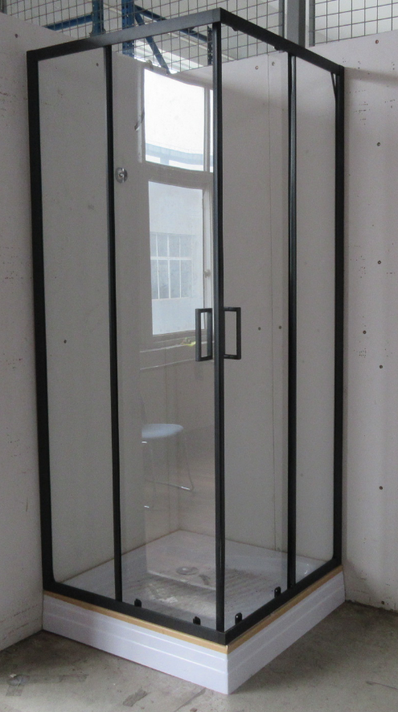 Cabina ducha Elegance Medium 80x80x200cm cuadrada negra.-2