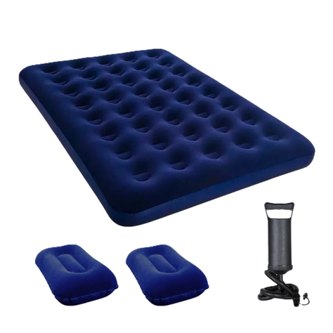 Colchón inflable Doble 191x137x22 con inflador manual y 2 almohadas-0