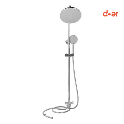 Columna de ducha redonda con Duchador Cromo Doer-1