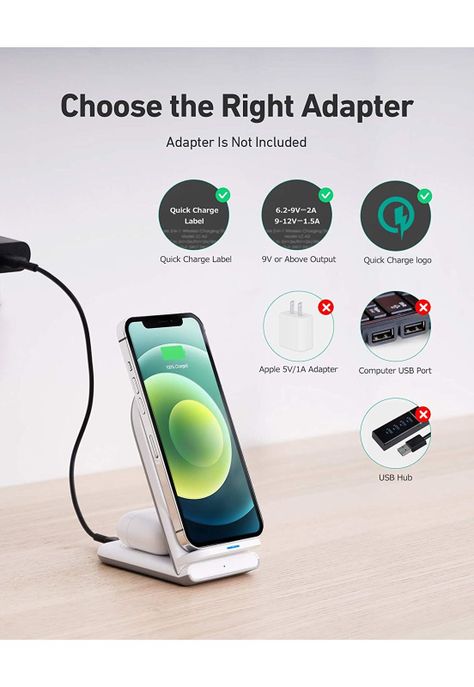 AUKEY Estación de carga Carga rápida 2 en 1 con soporte Blanco - LC-A2B-W-3
