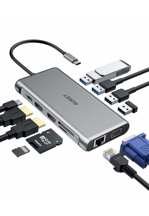 AUKEY HUB 12 en 1 USB-C Gris - CB-C78-0